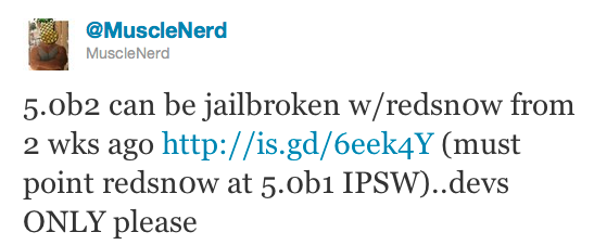 ios5 beta2 jail iOS 5 beta 2 можно джейлбрейкнуть с помощью RedSn0w 0.9.8 b1